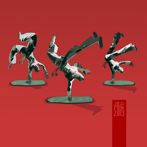 Plastic capoeira dudes