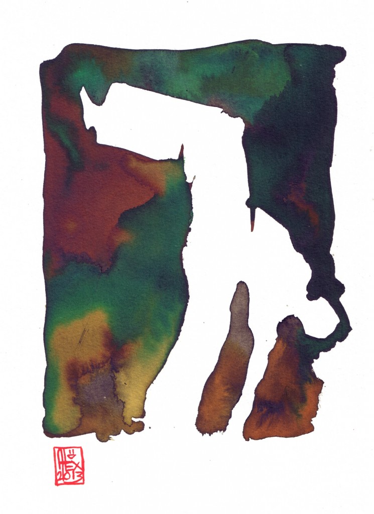 Encres : Capoeira – 424 [ #capoeira #watercolor #illustration] Encre sur papier 300gr / Ink on paper 300gr 14.5 x 21.5 cm