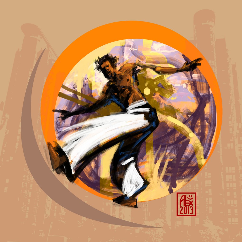 Encres : Capoeira – 546 [ #capoeira #digital #illustration] Illustration digitale réalisée avec GIMP/ Digital painting made with GIMP