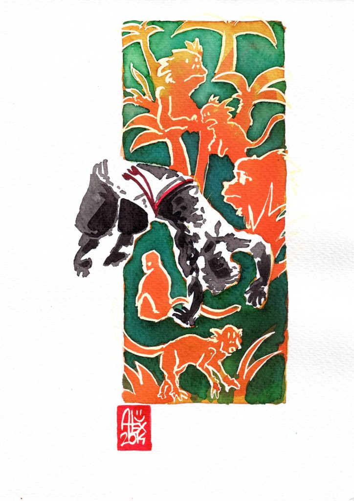 Encres : Capoeira – 573 [ #capoeira #watercolor #illustration] aquarelle sur papier 300gr / watercolor on paper 300gr 18 x 25 cm / 7.1 x 9.8 in