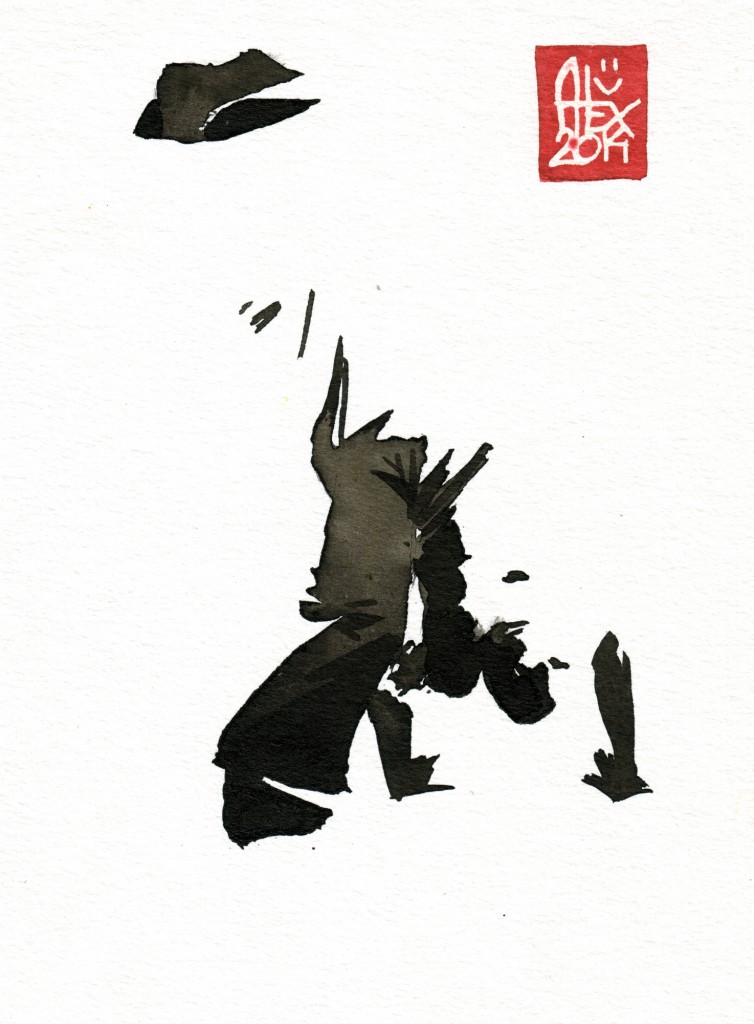 Encres : Capoeira – 583 [ #capoeira #watercolor #illustration] aquarelle sur papier 300gr / watercolor on paper 300gr 15 x 20 cm / 5.9 x 7.9 in
