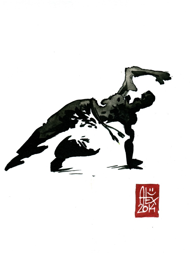 Encres : Capoeira – 585 [ #capoeira #watercolor #illustration] aquarelle sur papier 300gr / watercolor on paper 300gr 15 x 20 cm / 5.9 x 7.9 in