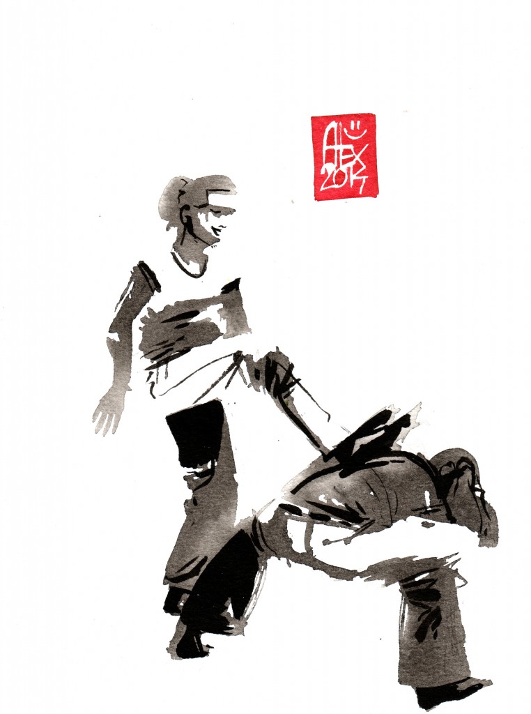 Encres : Capoeira – 634 [ #capoeira #watercolor #illustration] aquarelle sur papier 300gr / watercolor on paper 300gr 15 x 20 cm / 5.9 x 7.9 in