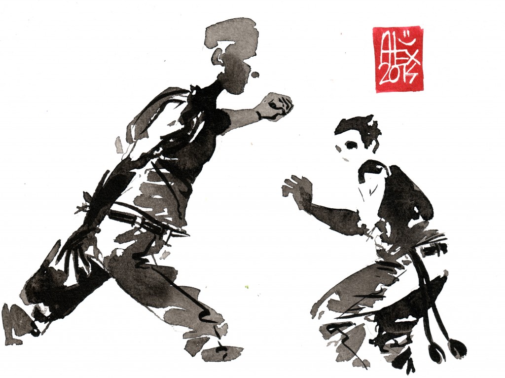 Encres : Capoeira – 640 [ #capoeira #watercolor #illustration] aquarelle sur papier 300gr / watercolor on paper 300gr 15 x 20 cm / 5.9 x 7.9 in