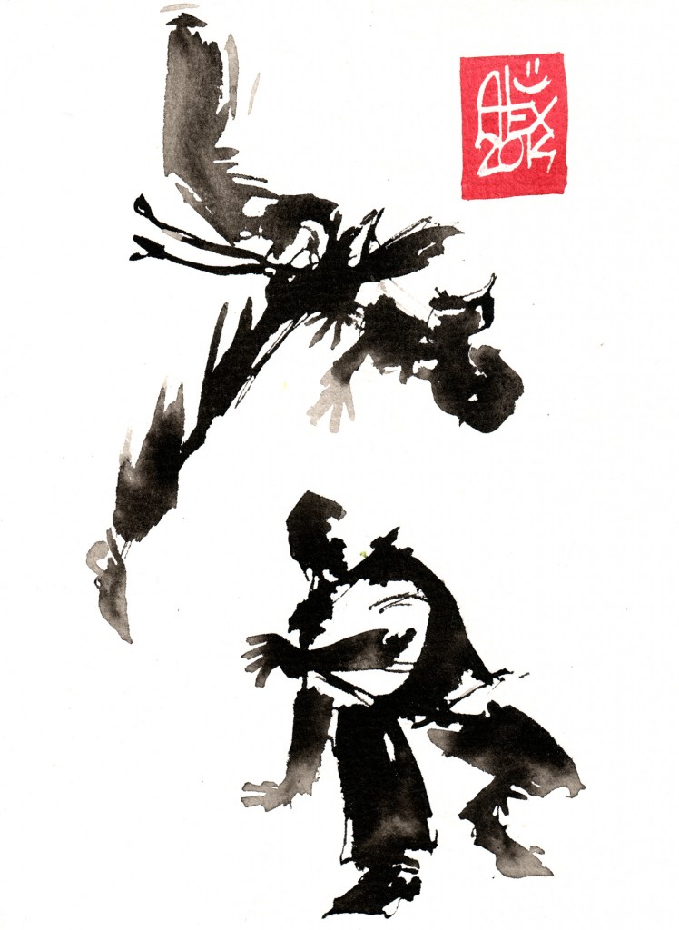 Encres : Capoeira – 644 [ #capoeira #watercolor #illustration] aquarelle sur papier 300gr / watercolor on paper 300gr 14 x 19 cm / 5.5 x 7.5 in