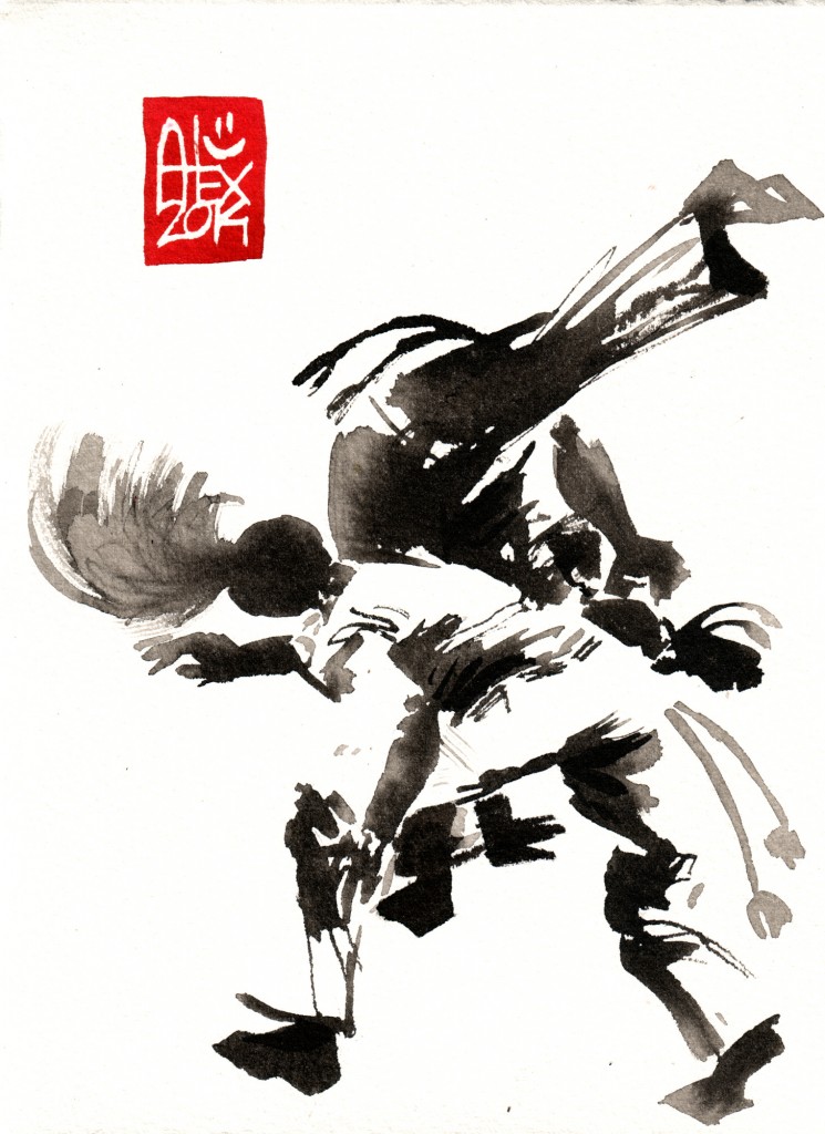 Encres : Capoeira – 645 [ #capoeira #watercolor #illustration] aquarelle sur papier 300gr / watercolor on paper 300gr 14 x 19 cm / 5.5 x 7.5 in