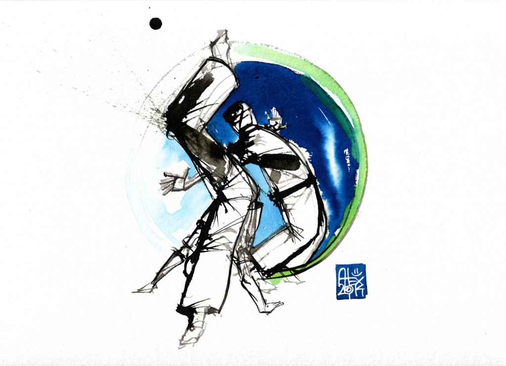 Illustration : Capoeira – 747 [ #capoeira #watercolor #illustration] aquarelle sur papier 325gr / watercolor on paper 325gr 24  x 32 cm / 9.4 x 12.6 in
