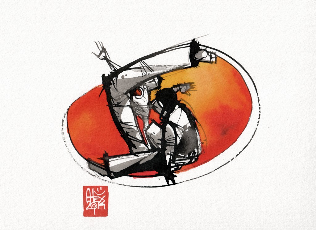 Illustration : Capoeira – 750 [ #capoeira #watercolor #illustration] aquarelle sur papier 325gr / watercolor on paper 325gr 24  x 32 cm / 9.4 x 12.6 in