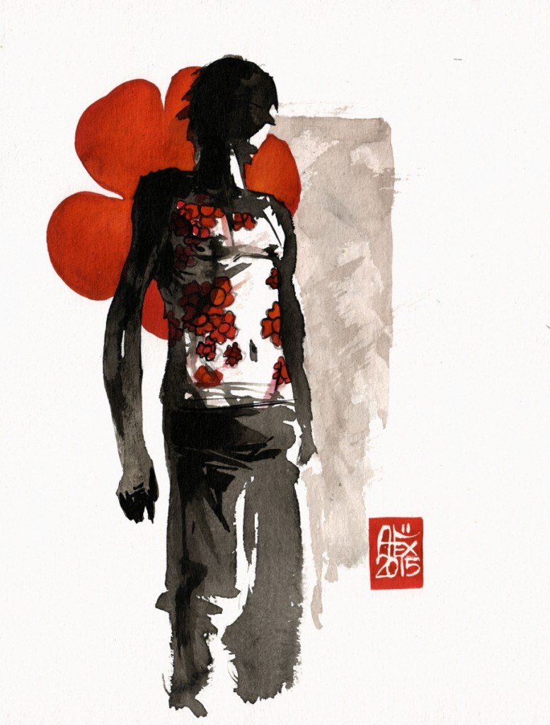 "Tokyo Ghoul" aquarelle sur papier 325gr / watercolor on paper 325gr 24  x 32 cm / 9.4 x 12.6 in
