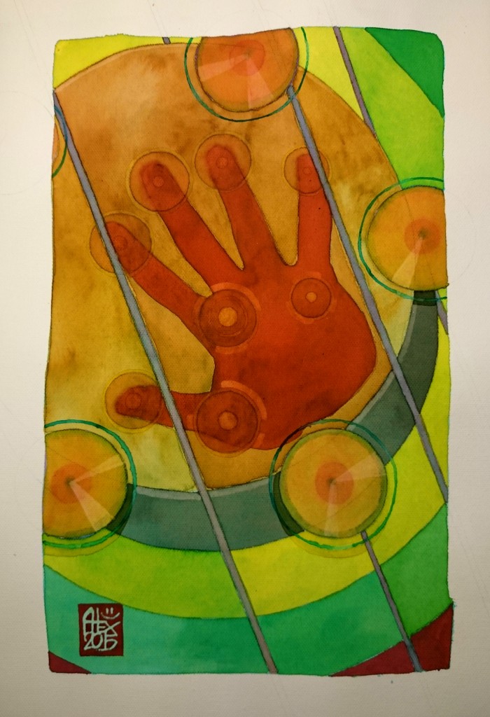 Illustration : Capoeira – 775 [ #capoeira #watercolor #illustration] encre sur toile / Ink on canvas 29.7 x 42 cm / 11.7 x 16.5 in