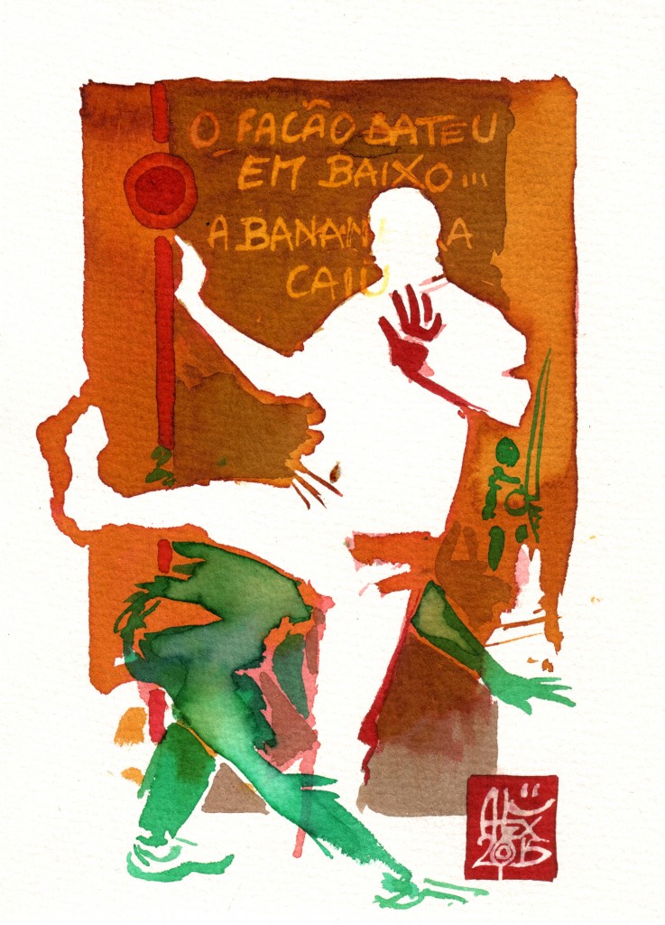 Illustration : Capoeira – 789 [ #capoeira #watercolor #illustration] aquarelle sur papier 325gr / watercolor on paper 325gr 19  x 14 cm / 7.5 x 5.5 in