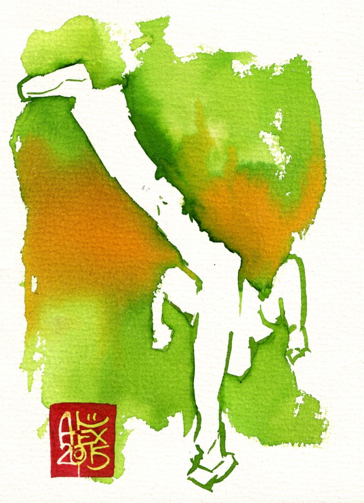 Illustration : Capoeira – 790 [ #capoeira #watercolor #illustration] aquarelle sur papier 325gr / watercolor on paper 325gr 19  x 14 cm / 7.5 x 5.5 in