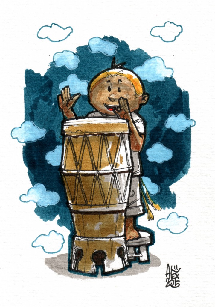 Illustration : Capoeira – 810 [ #capoeira #watercolor #illustration] aquarelle sur papier 300gr / watercolor on paper 300gr 10.5  x 14.8 cm / 4.1 x 5.8 in