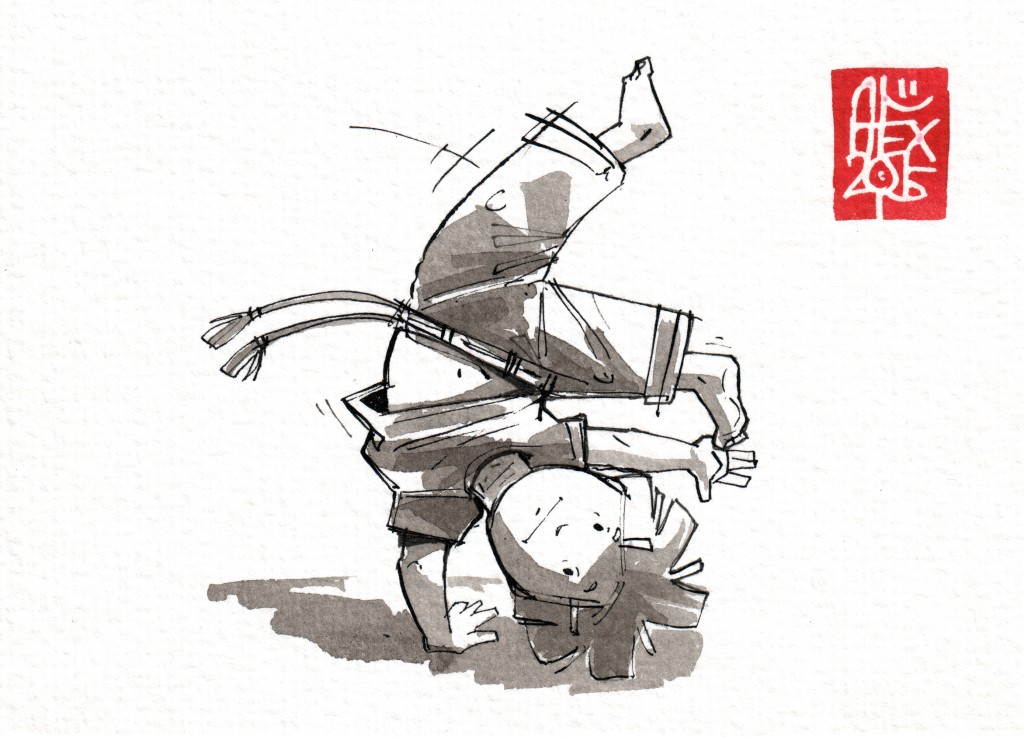 Illustration : Capoeira – 812 [ #capoeira #watercolor #illustration] aquarelle sur papier 300gr / watercolor on paper 300gr 10.5  x 14.8 cm / 4.1 x 5.8 in