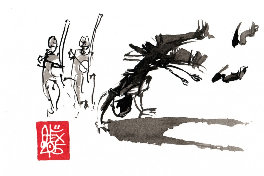Illustration : Capoeira – 817 [ #capoeira #watercolor #illustration] aquarelle sur papier 300gr / watercolor on paper 300gr 10.5  x 14.8 cm / 4.1 x 5.8 in