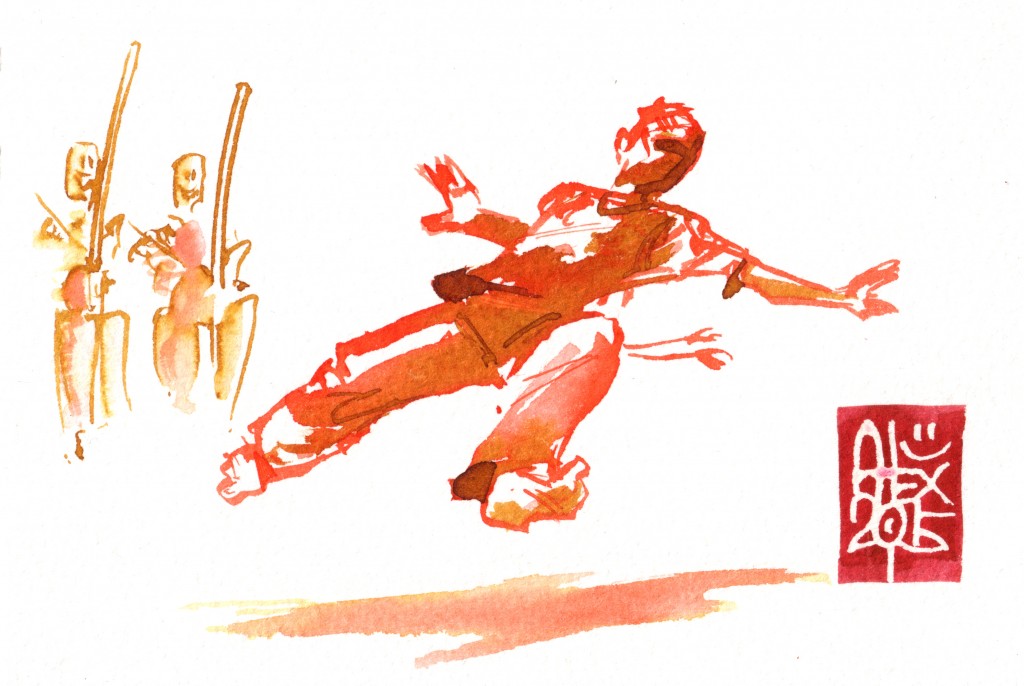 Illustration : Capoeira – 821 [ #capoeira #watercolor #illustration] aquarelle sur papier 300gr / watercolor on paper 300gr 10.5  x 14.8 cm / 4.1 x 5.8 in