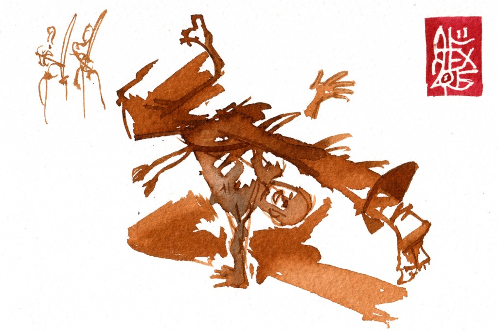 Illustration : Capoeira – 822 [ #capoeira #watercolor #illustration] aquarelle sur papier 300gr / watercolor on paper 300gr 10.5  x 14.8 cm / 4.1 x 5.8 in