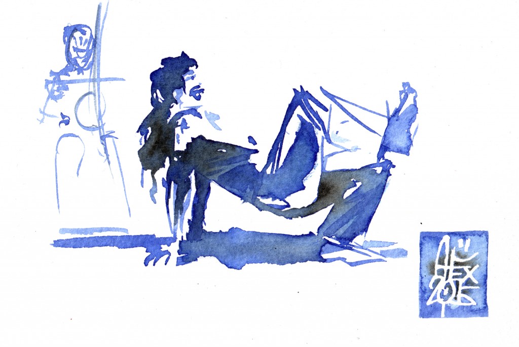 Illustration : Capoeira – 823 [ #capoeira #watercolor #illustration] aquarelle sur papier 300gr / watercolor on paper 300gr 10.5  x 14.8 cm / 4.1 x 5.8 in