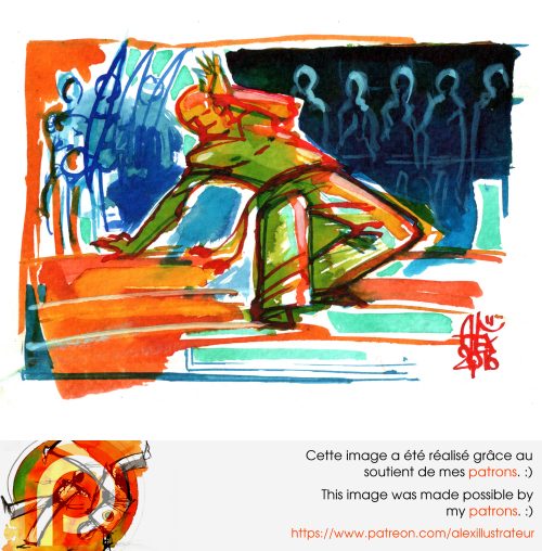 Aquarelle sur papier 300gr / watercolor on paper 300gr 10.5 x 14.8 cm / 4.1 x 5.8 in