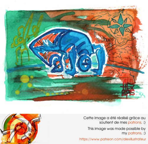 Aquarelle sur papier 300gr / watercolor on paper 300gr 10.5 x 14.8 cm / 4.1 x 5.8 in