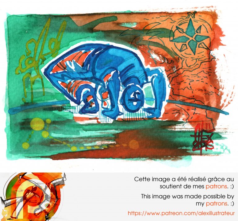 Aquarelle sur papier 300gr / watercolor on paper 300gr 10.5 x 14.8 cm / 4.1 x 5.8 in