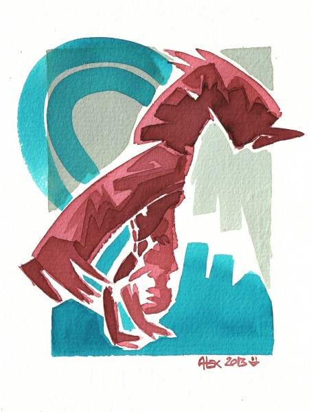 Encres : Capoeira – 435 [ #capoeira #watercolor #illustration] Encre sur papier 300gr / Ink on paper 300gr 14 x 19 cm