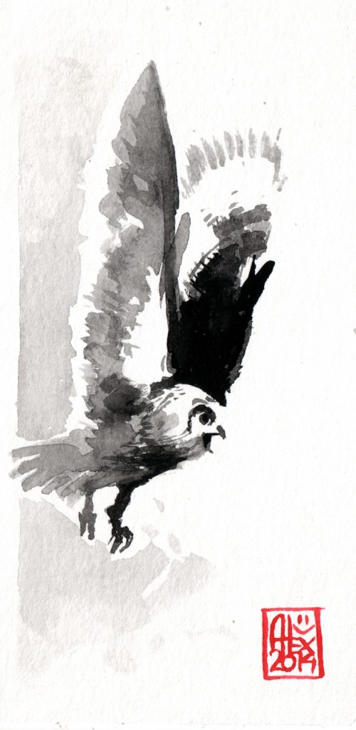 Aquarelle sur papier 300gr / Watercolor on paper 300gr 16 x 8 cm / 6.3 x 3.15 in