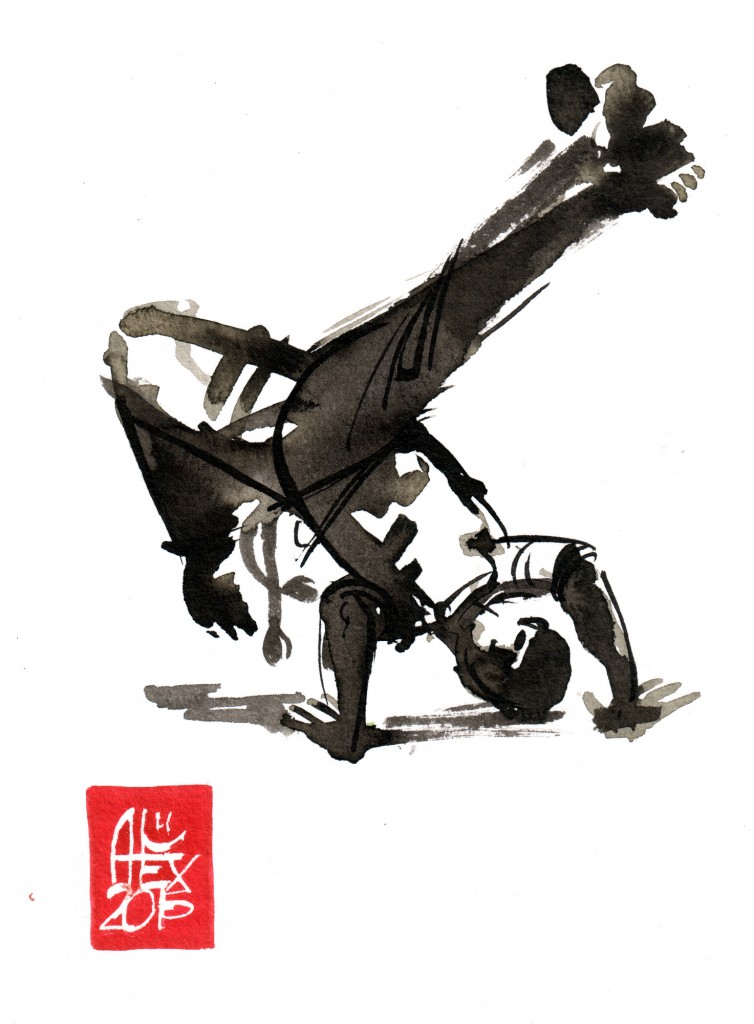 Illustration : Capoeira – 770 [ #capoeira #watercolor #illustration] aquarelle sur papier 325gr / watercolor on paper 325gr 12 x 16 cm / 4.7 x 6.30 in