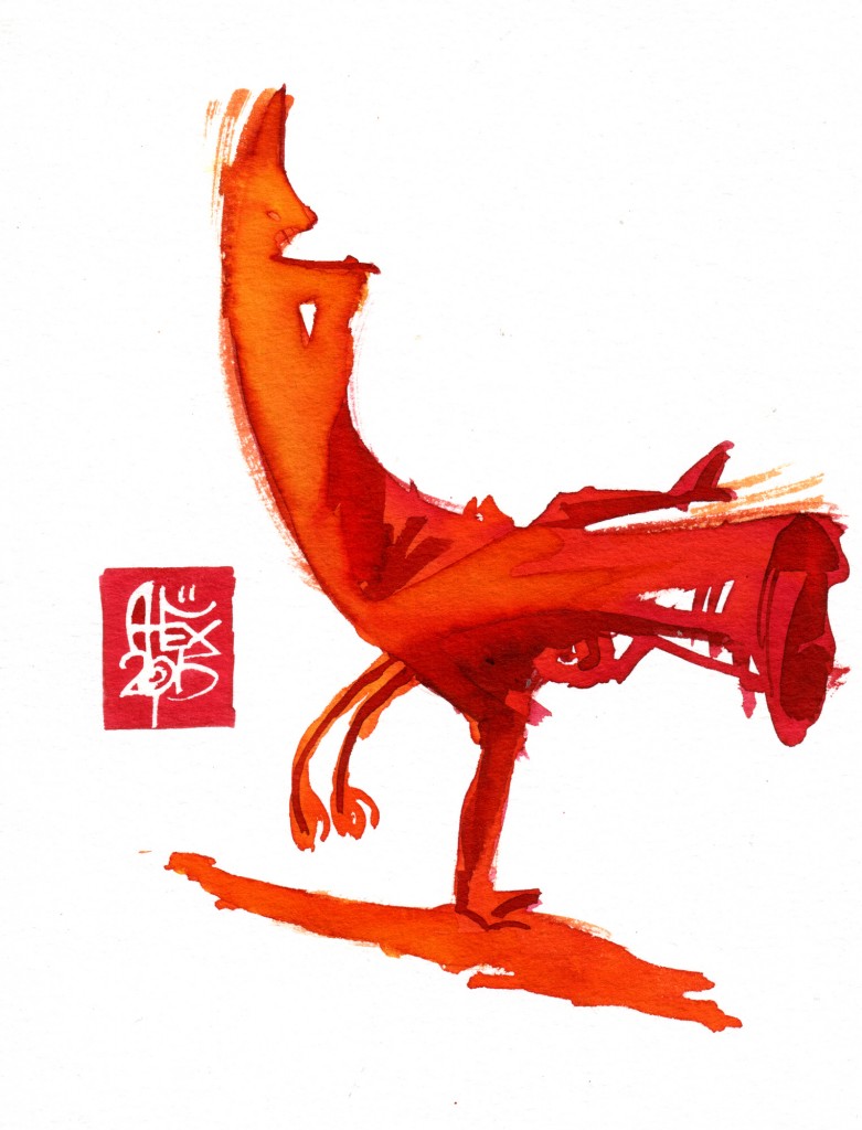 Illustration : Capoeira – 781 [ #capoeira #watercolor #illustration] aquarelle sur papier 325gr / watercolor on paper 325gr 20 x 15 cm / 7.9 x 5.9 in