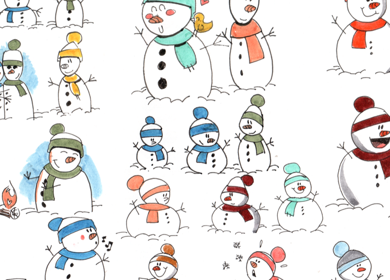 Petite recherche de bonhomme de neige en prévision de Noël. :)