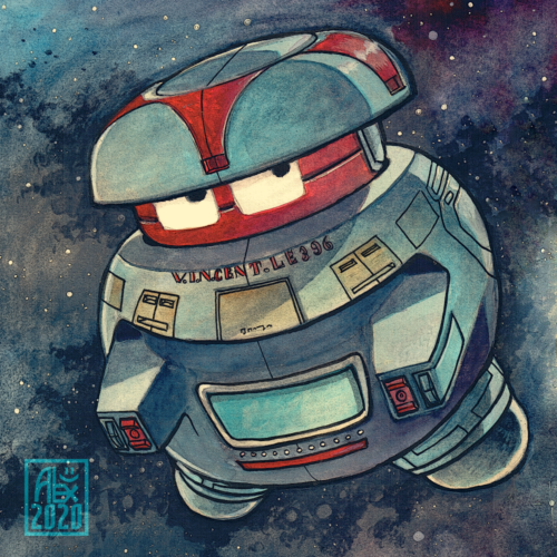 Illustration du robot V.I.N.CENT (Vital Information Necessary CENTralized) du film "Le trou noir"
