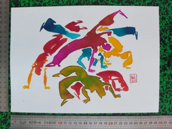 Capoeira 0002 – Œuvre originale signée (29.7x21cm) – Image 3