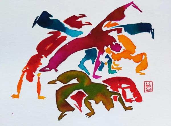 Capoeira 0002 – Œuvre originale signée (29.7x21cm) – Image 2
