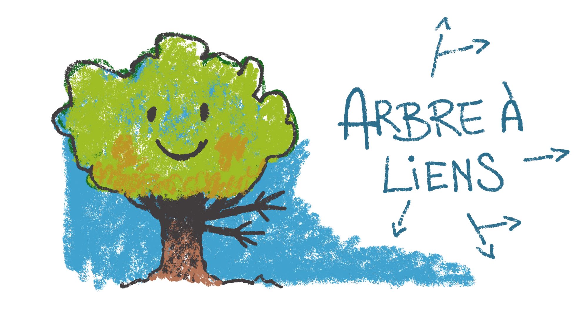Dessin à la craie grasse représentant un arbre mignon