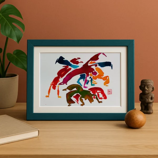 Capoeira 0002 – Œuvre originale signée (29.7x21cm)
