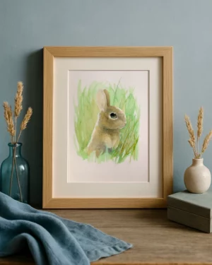 Lapin – Œuvre originale signée (A5)
