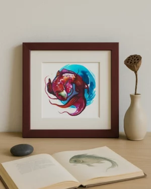 Carpe Koi – Œuvre originale signée (20x20cm)