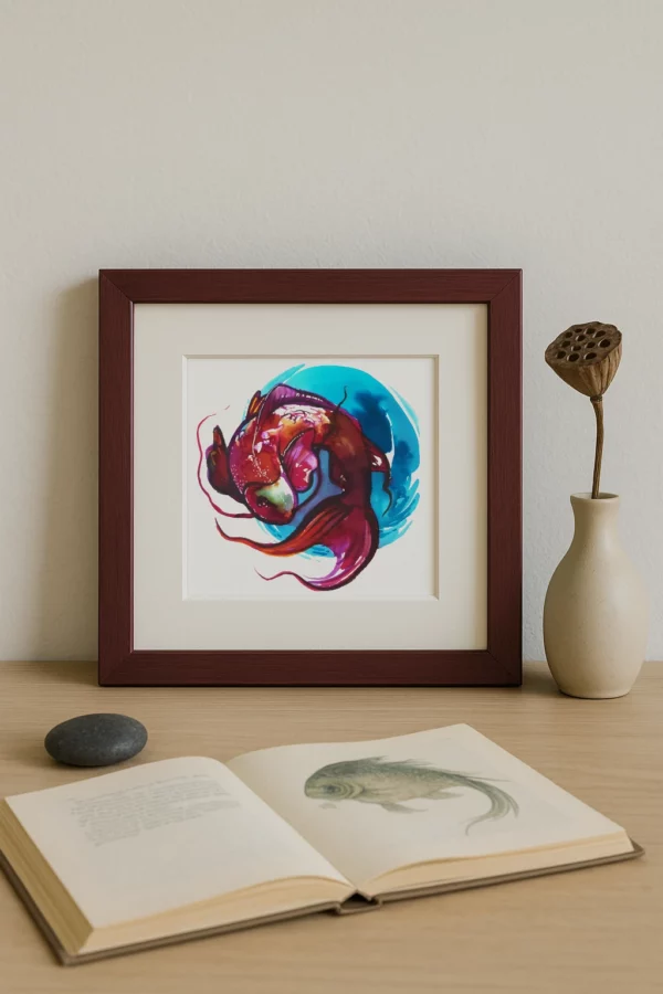 Carpe Koi – Œuvre originale signée (20x20cm)