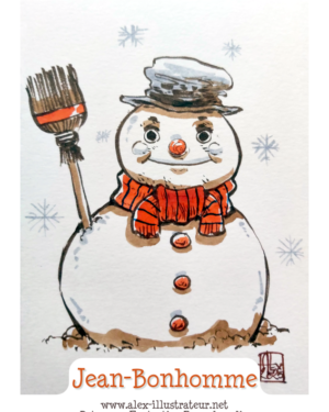 Le bonhomme de neige / The snowman – Illustration HD